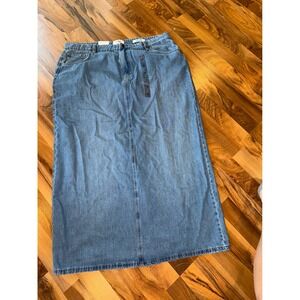 Cotton On Blake Denim Maxi Skirt Womens 16 Blue Long Jean Skirt NWT western boho